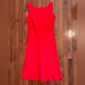 Silk Red Sleeveless Back Drape Dress Size 4 by Flores & Flores